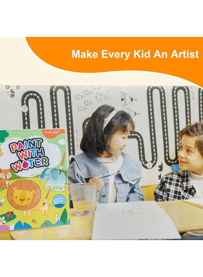 YPLUS Paint with Water Books for Toddlers, Watercolor Painting Paper for Kids Ages 1-3, 2-4, Art Craft Gift for Drawing with Brush, Animals - Image 1