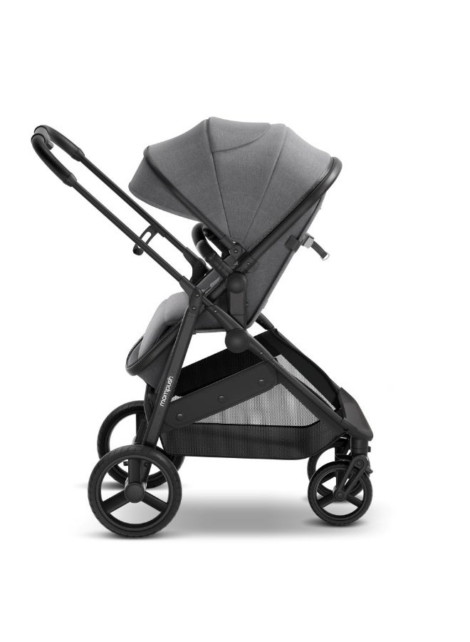 Mompush - Wiz 2 in 1 Baby Stroller with Bassinet Mode, Grey, 0-3 Y - Image 4