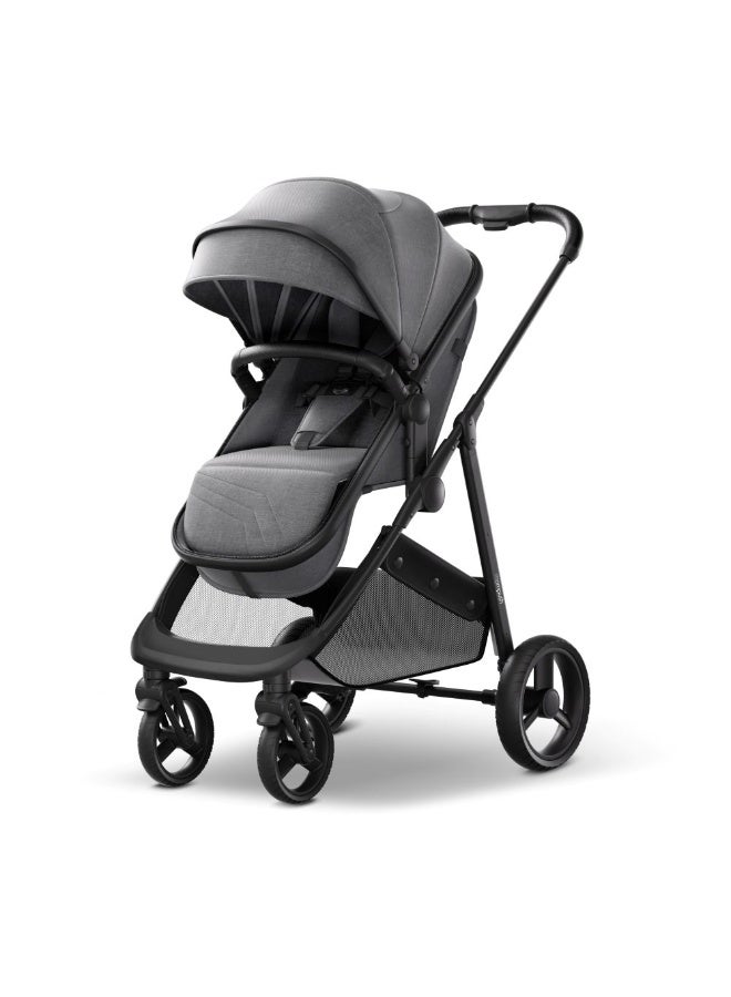 Mompush - Wiz 2 in 1 Baby Stroller with Bassinet Mode, Grey, 0-3 Y - Image 1