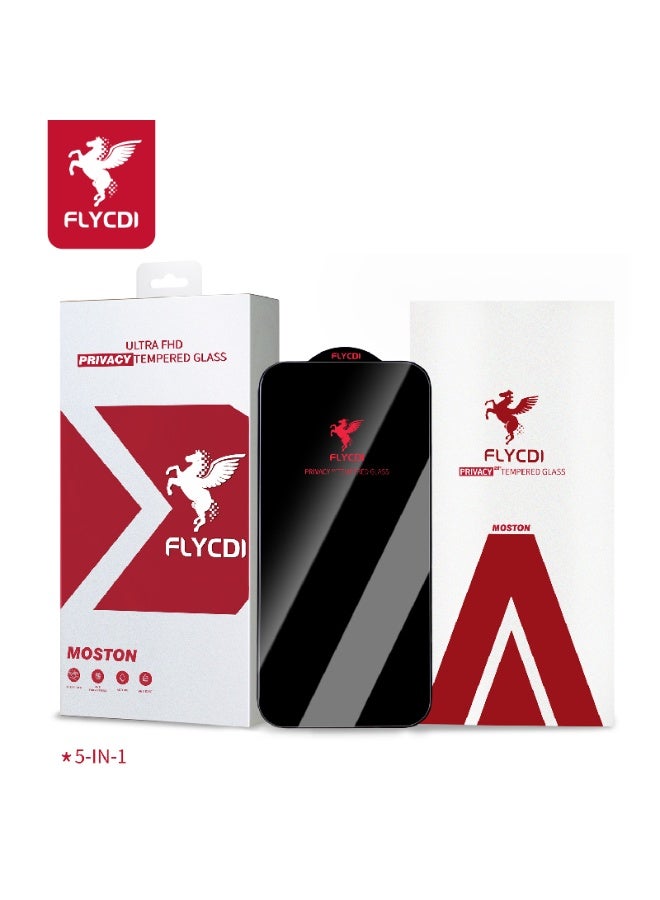 flycdi iPhone XR/11 Privacy Tempered Glass – FLYCDI Ultra FHD Anti-Scratch with Privacy Filter (5-Pack) - Image 1