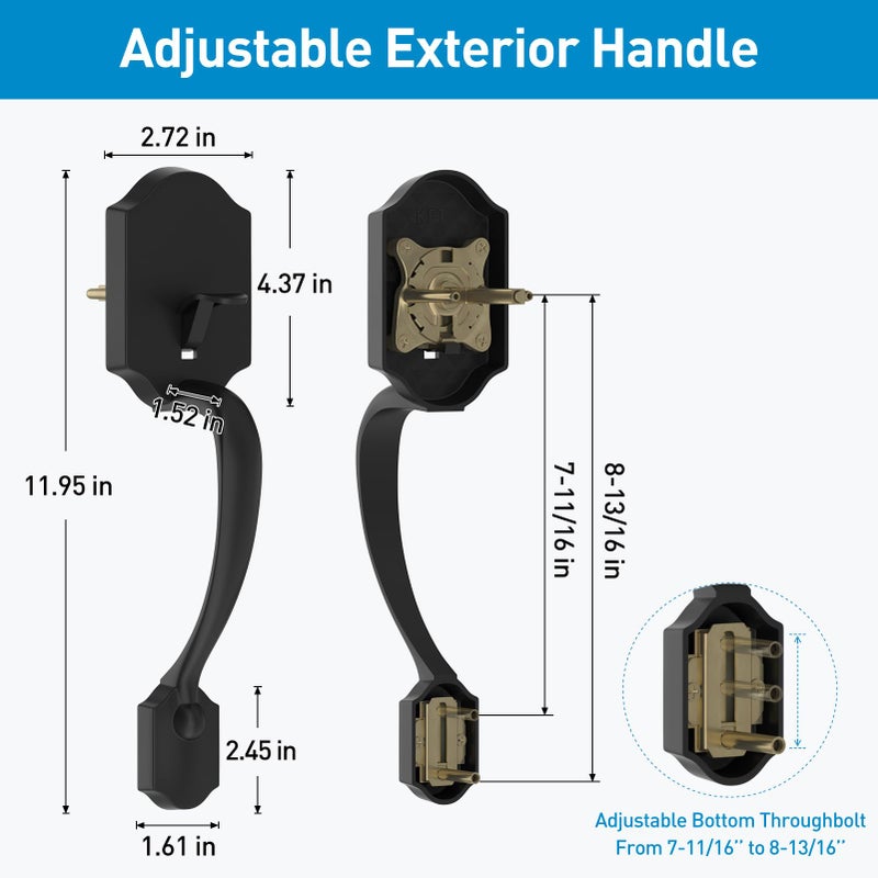Hosom Oil Rubbed Bronze Front Door Handle Set Single Cylinder Exterior Door Lock Set With Deadbolt Reversible For Right And Left Handed Doors - Image 4