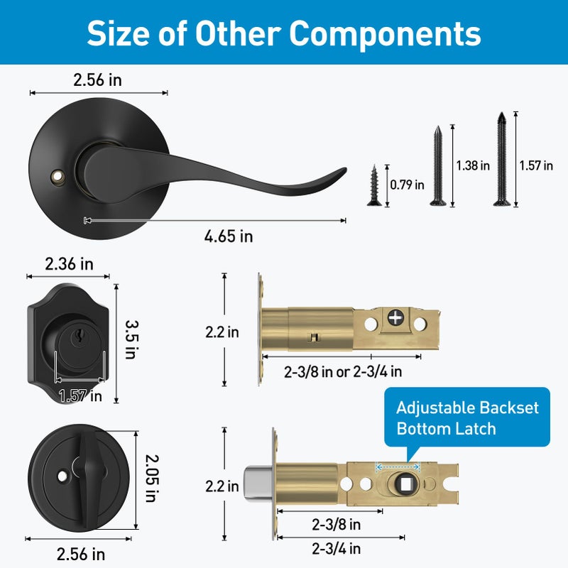 Hosom Oil Rubbed Bronze Front Door Handle Set Single Cylinder Exterior Door Lock Set With Deadbolt Reversible For Right And Left Handed Doors - Image 5