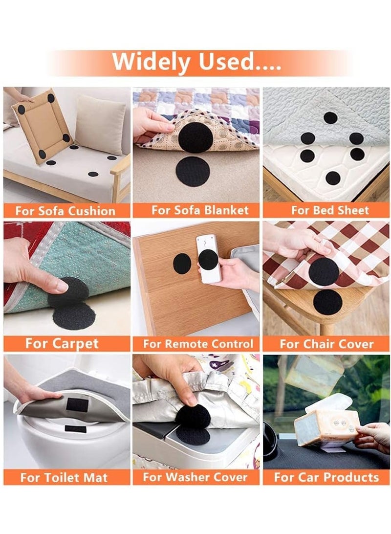 10pcs Reusable Rug Grippers Sofa Cushion Fasteners, Washable Rug Pads Carpet Stickers, Fixed Rug Pads Non-Slip for Wooden and Hard Floors, Floor Mats, Tile Floors, Carpets (Round)  - Image 4