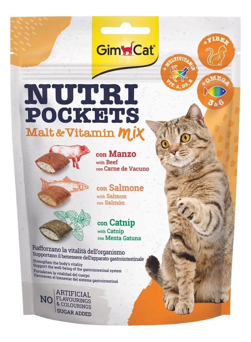 Nutri Pockets Malt & Vitamin Mix Cat Treats 150g