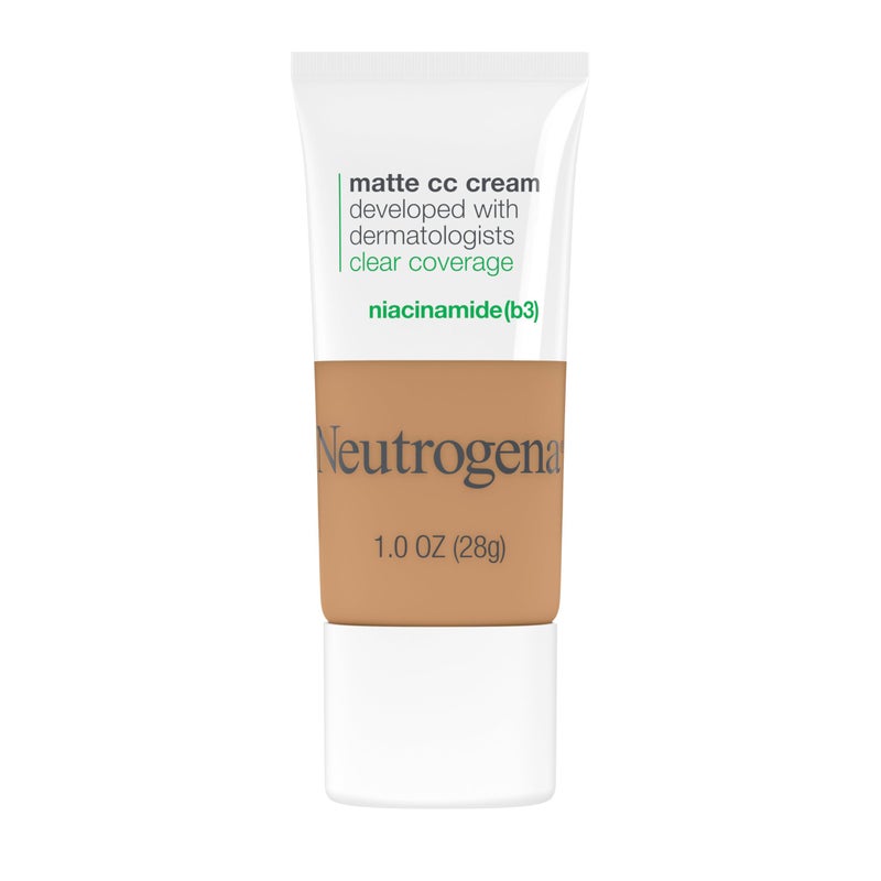Neutrogena Clear Coverage Flawless Matte CC Cream, Full-Coverage Color Correcting Cream Face Makeup with Niacinamide (b3), Hypoallergenic, Oil Free &-Fragrance Free, Butterscotch, 1 oz - Image 1