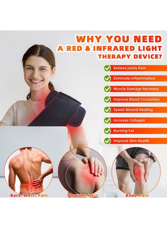 feangli Infrared Red Light Therapy Wearable Infrared Light Wrap with Timer 3-in-1 Chips 660nm&850nm for Body Pain Relief, Decrease Inflammation, Recovery - Image 2