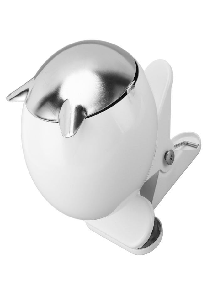 منفضة سجائر بمشبك مقاوم للرياح، منفضة سجائر أنيقة ومبتكرة مصقولة ومزخرفة مع غطاء، مناسبة للحانات ومقاهي الإنترنت وصالات الكاريوكي والمكاتب والطاولات، لون أبيض - Image 3