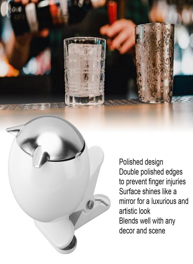 منفضة سجائر بمشبك مقاوم للرياح، منفضة سجائر أنيقة ومبتكرة مصقولة ومزخرفة مع غطاء، مناسبة للحانات ومقاهي الإنترنت وصالات الكاريوكي والمكاتب والطاولات، لون أبيض - Image 5