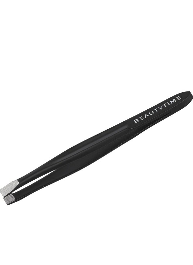 Beautytime Flat Tweezers Gunmetal Finish BT122  - Image 1