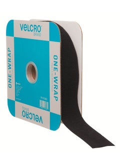 One-Wrap Double Sided Roll | 45 Ft X 1-1/2 In | Cut To Length Straps Heavy Duty | Bundling Ties Fasten To Themselves For Secure Hold, Black (91881)
