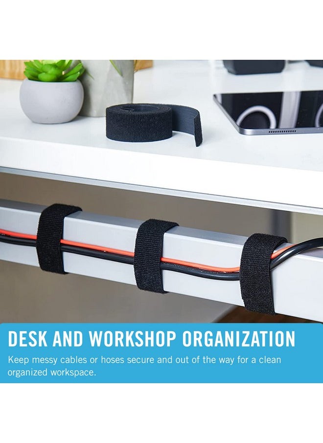 VELCRO Brand - One-Wrap Double Sided Roll | 45 Ft X 1-1/2 In | Cut To Length Straps Heavy Duty | Bundling Ties Fasten To Themselves For Secure Hold, Black (91881) - Image 1