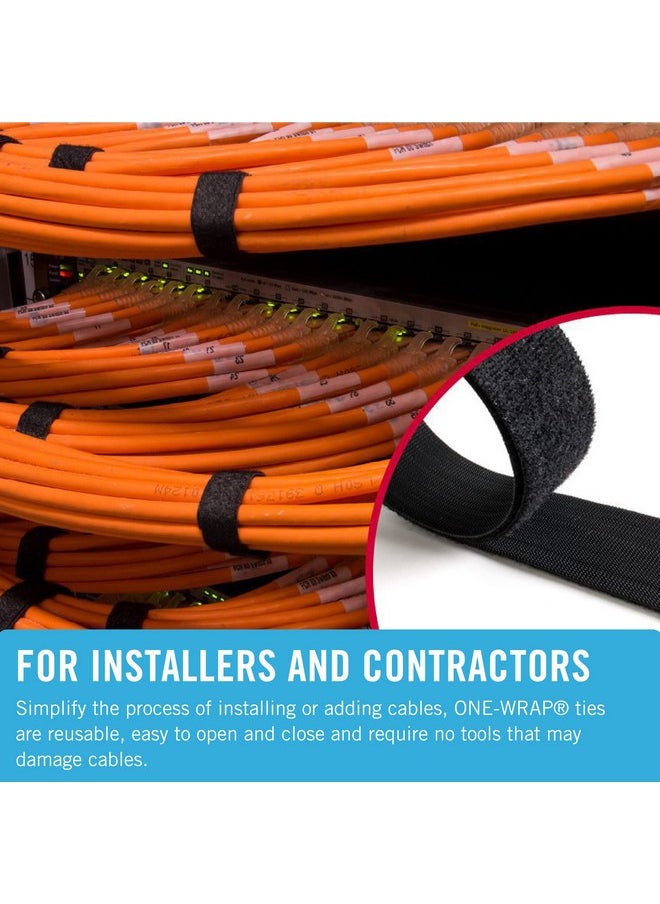 VELCRO Brand - One-Wrap Double Sided Roll | 45 Ft X 1-1/2 In | Cut To Length Straps Heavy Duty | Bundling Ties Fasten To Themselves For Secure Hold, Black (91881) - Image 1