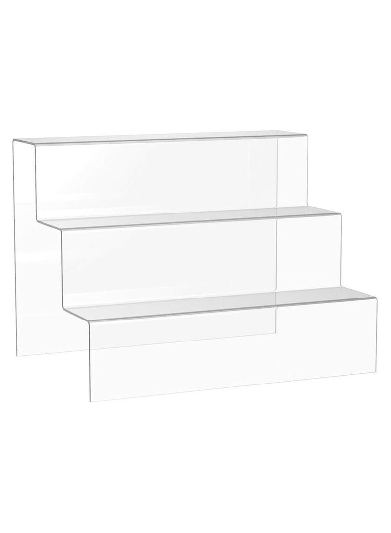 Raxoom Acrylic Riser Display Shelf 3-layer Clear Stand For Amiibo Funko Pop Figures Cabinet Countertop Cake Cupcakes Organizer Holder 30cm - Image 1