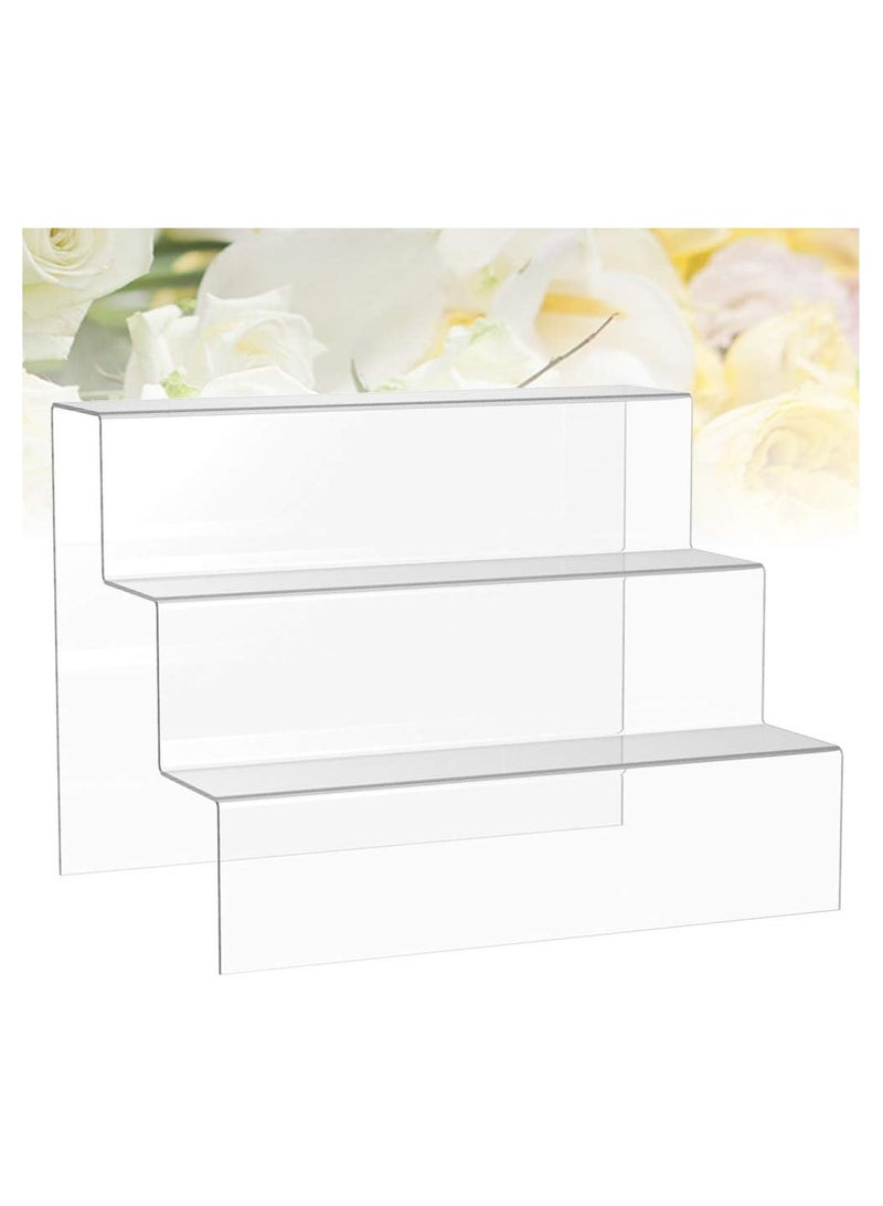 Raxoom Acrylic Riser Display Shelf 3-layer Clear Stand For Amiibo Funko Pop Figures Cabinet Countertop Cake Cupcakes Organizer Holder 30cm - Image 3