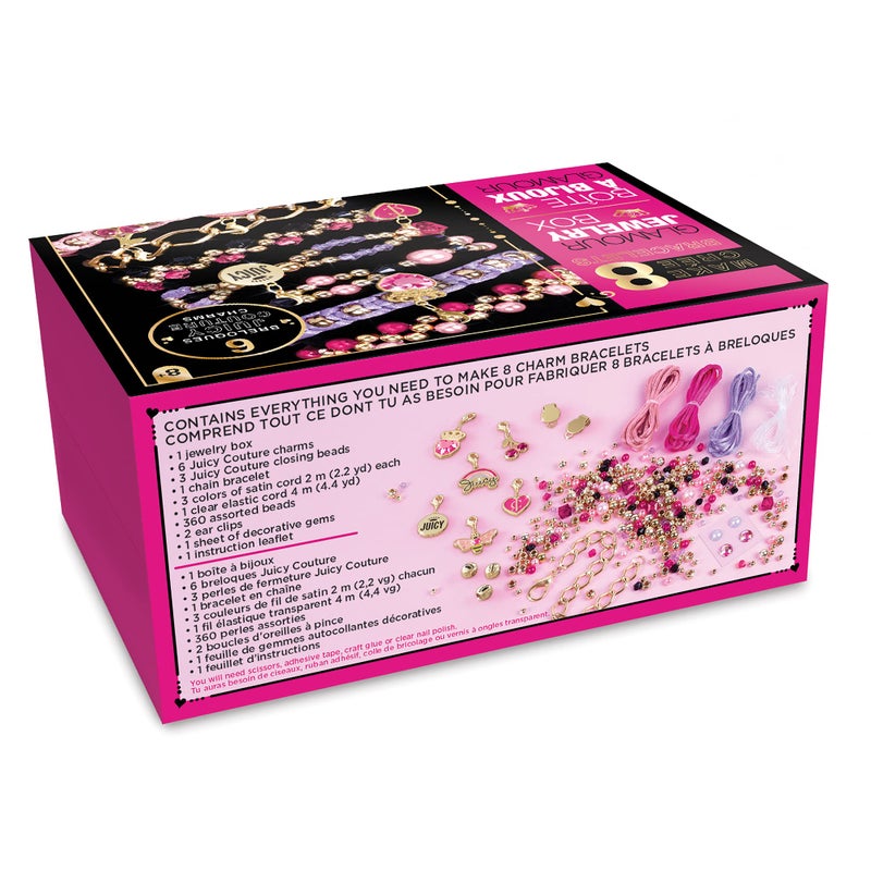 Make It Real Glamour Jewelry Set - Jewelry Box & Friendship Bracelet Kit with Beads, Chains & Charms for Girls & Teens - Ages 8+ - Image 2