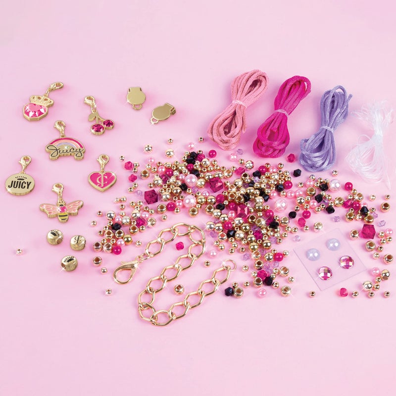 Make It Real Glamour Jewelry Set - Jewelry Box & Friendship Bracelet Kit with Beads, Chains & Charms for Girls & Teens - Ages 8+ - Image 3