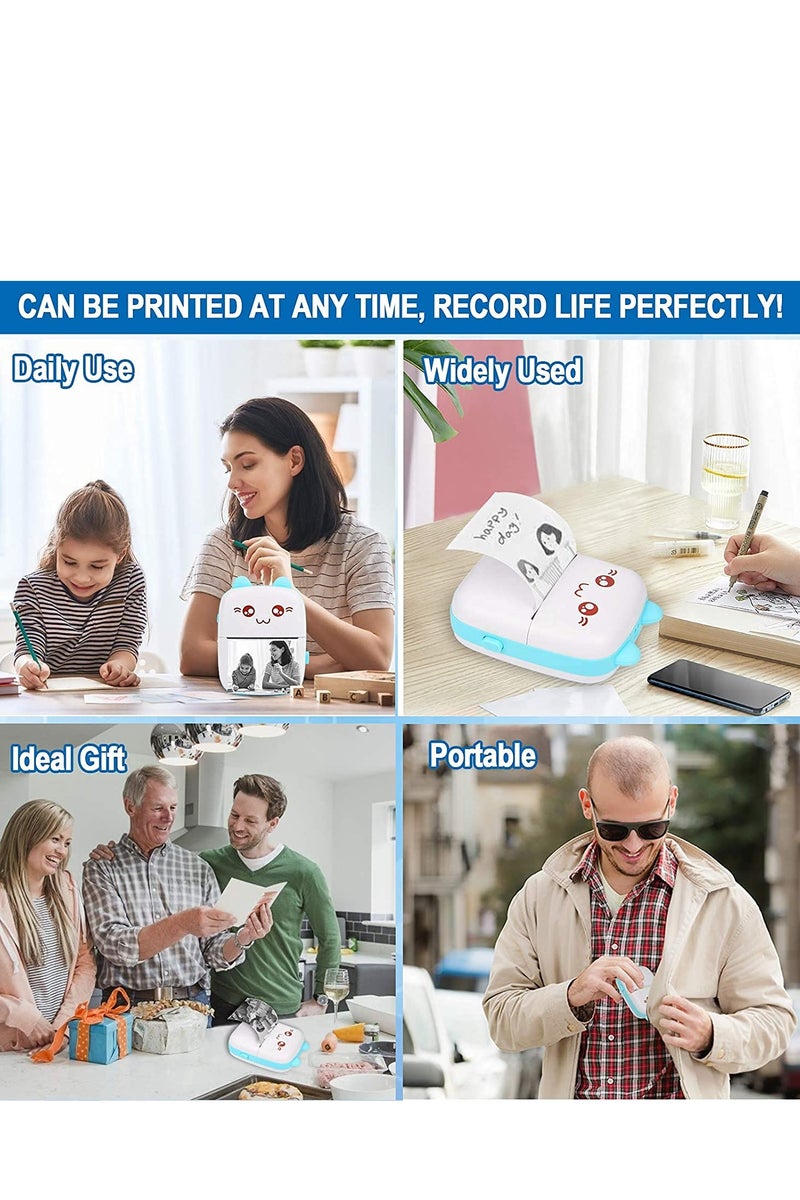 فوميمو طابعة صغيرة، طابعات محمولة بدون حبر، طابعة حرارية محمولة، طابعة صور صغيرة مع ست لفات من الورق الحراري، للمكتب والمنزل - Image 5