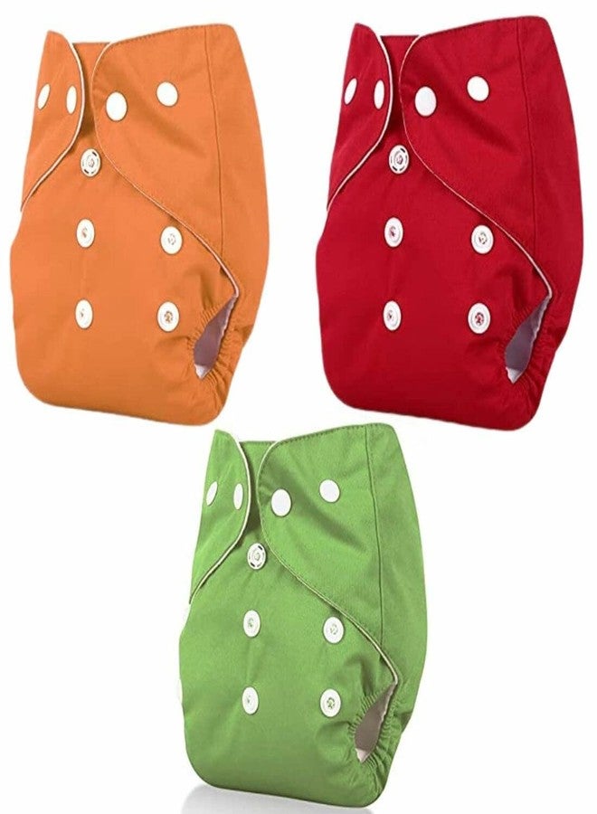 Miracle Moms Baby Cloth diapers Washable and Reusable/ 100% adjustable Nappy for 0-3 years (Without Inserts) (Multicolor, One Size, 3, count) - Image 1