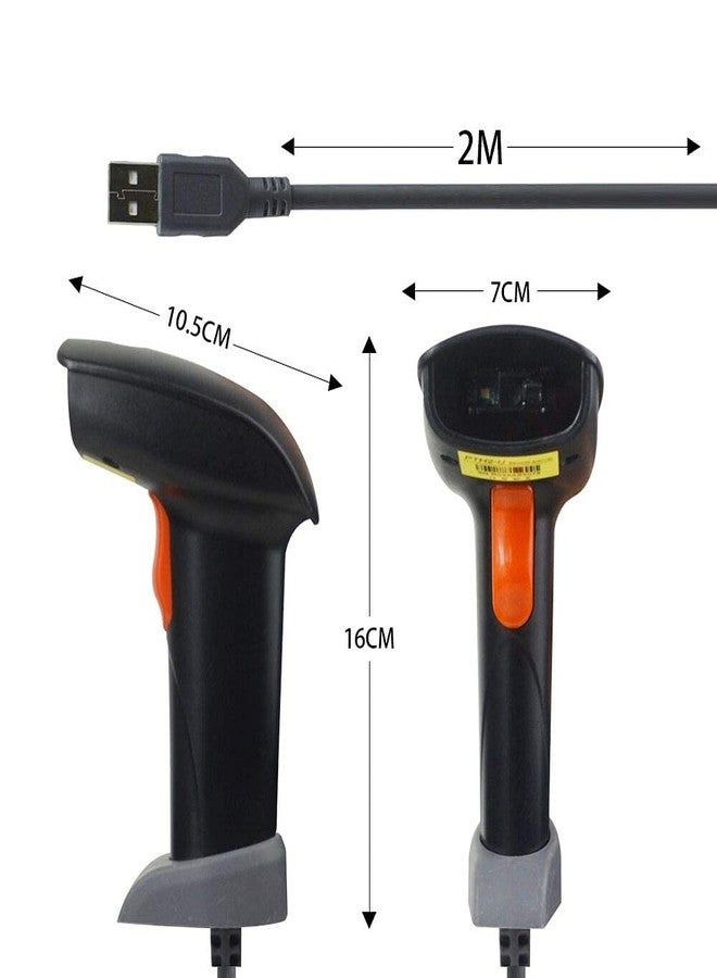 Posunitech USB Laser 2D Barcode Scanner Wired Handheld Bar Code Scanner Reader Black Fast and Accurate - Image 4