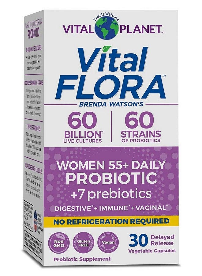 Vital Planet Vital Flora Women 55+ Daily Shelf Stable Probiotic 60 Billion Digestive Support Probiotics For Women With Prebiotic Fiber 30 Capsule - Image 2