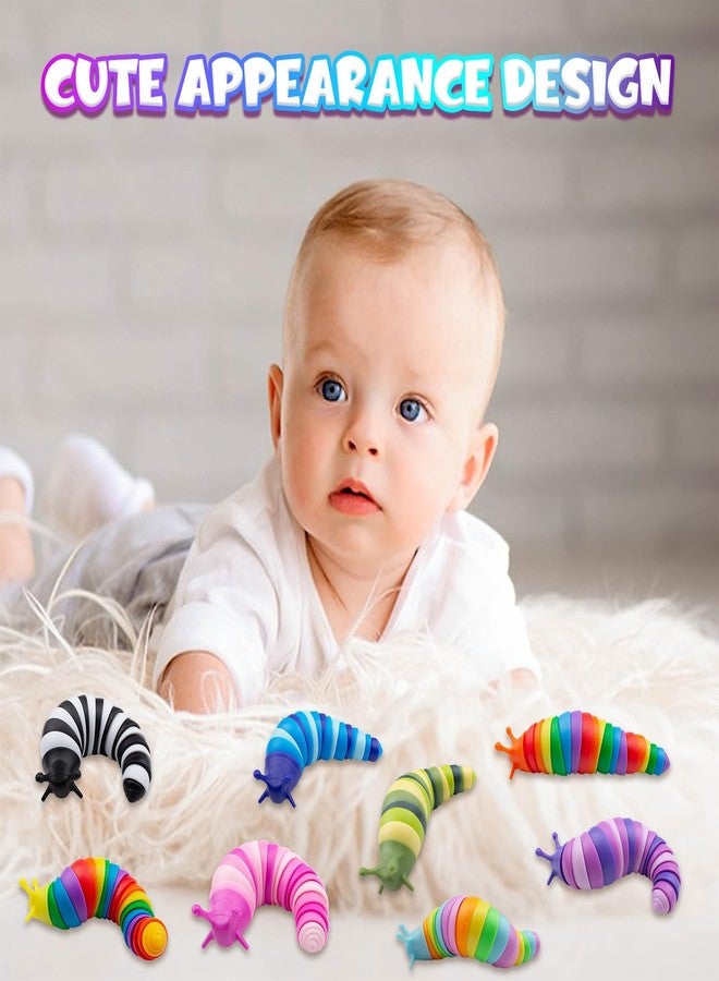 Cevioce 8 PCS Fidget Toys Slug for Adults Anxiety Sensory Toys for Party Favors Toddler Fidget Toys Age 3-4 ADHD Autism Toys for Anxiety Stress Christmas Stocking Stuffers Gifts for Boys Girls - Image 5