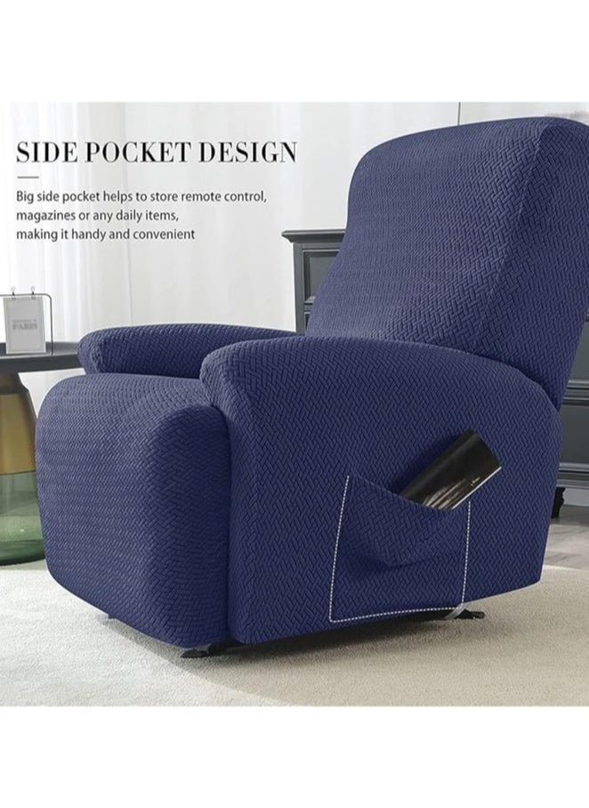 4-piece recliner stretch sofa slide recliner cover 1-seater sofa protective cover soft furniture protective cover with elastic chair cover jacquard pattern