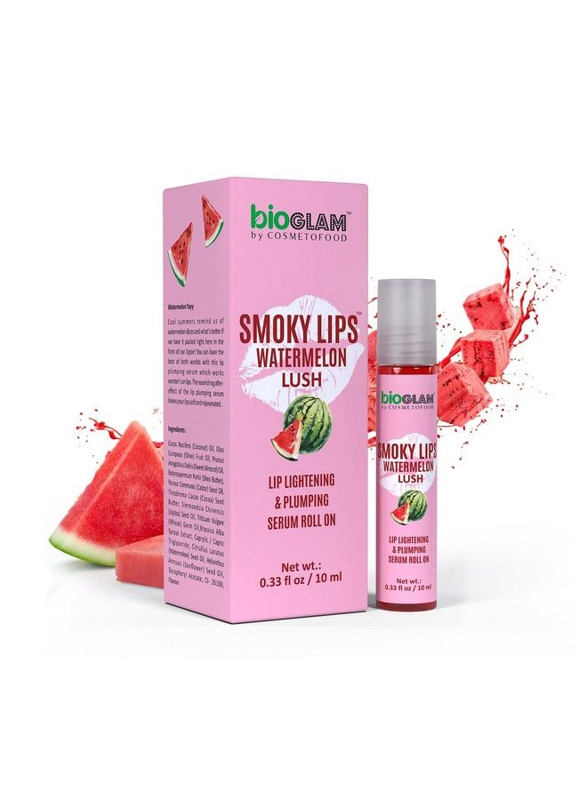 COSMETOFOOD Bioglam Smoky Lips Watermelon Lush Lip Lightening & Plumping Serum Rollon For Soft & Plump Lips 10Ml  - Image 1