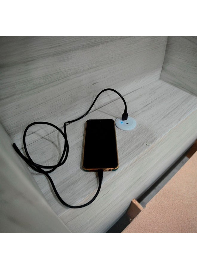 DANUBE HOME Zenith 120X200 Young Bed With Usb Strong And Sturdy Modern Design Wooden Single Bed Frame Furniture Quiet And Comfortable Beds - White Oak+Cement - Image 2