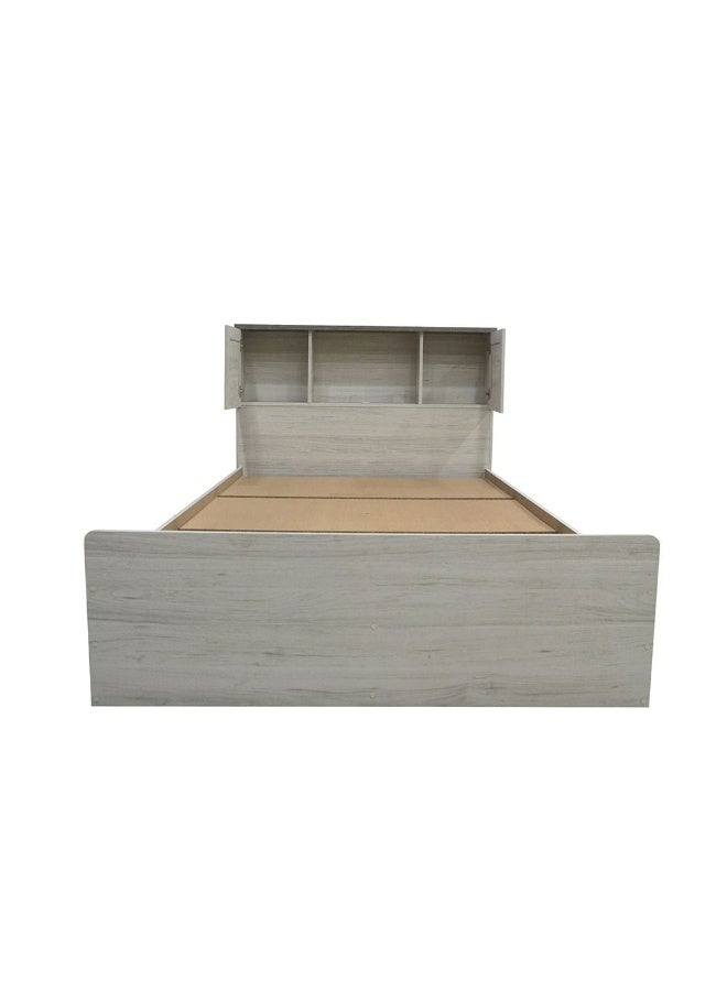 DANUBE HOME Zenith 120X200 Young Bed With Usb Strong And Sturdy Modern Design Wooden Single Bed Frame Furniture Quiet And Comfortable Beds - White Oak+Cement - Image 3