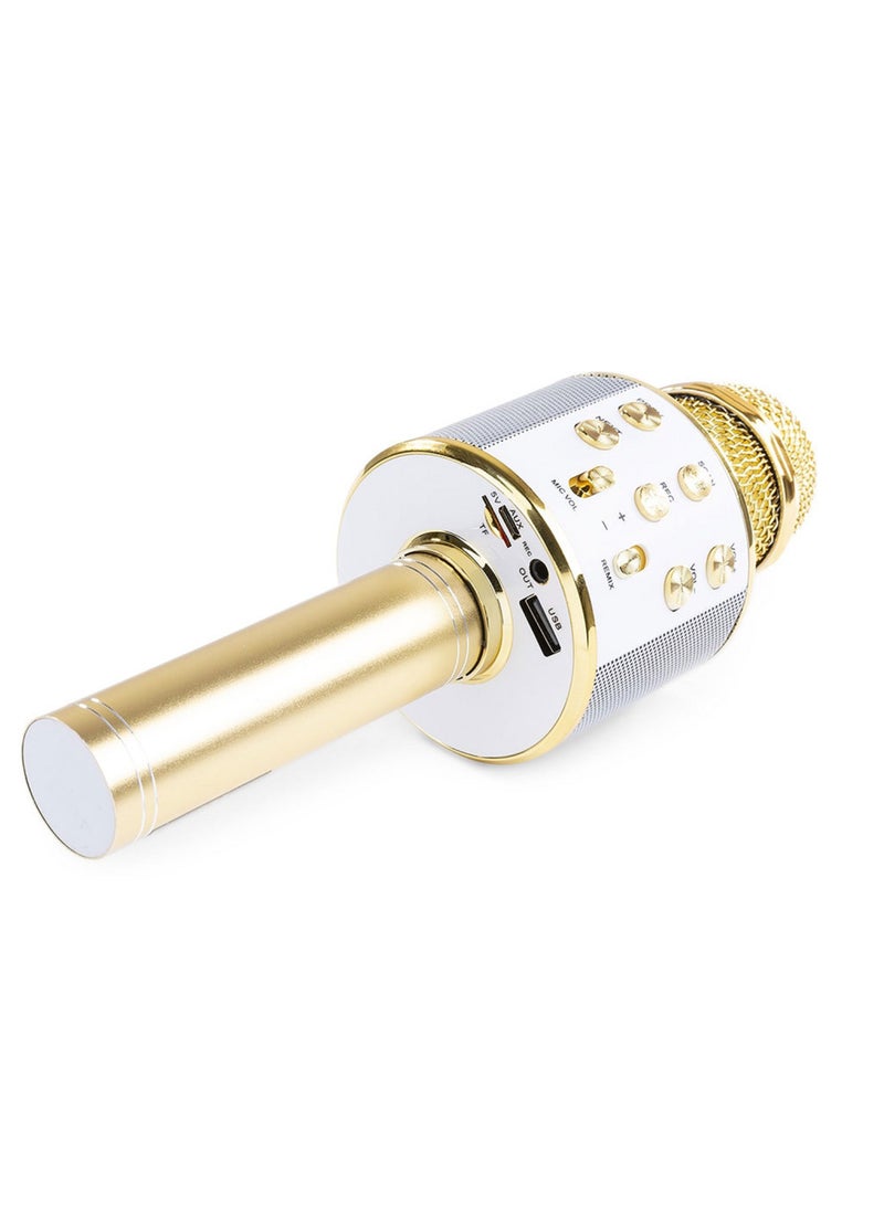 Bluetooth Karaoke Microphone g858 Gold/Silver - Image 2