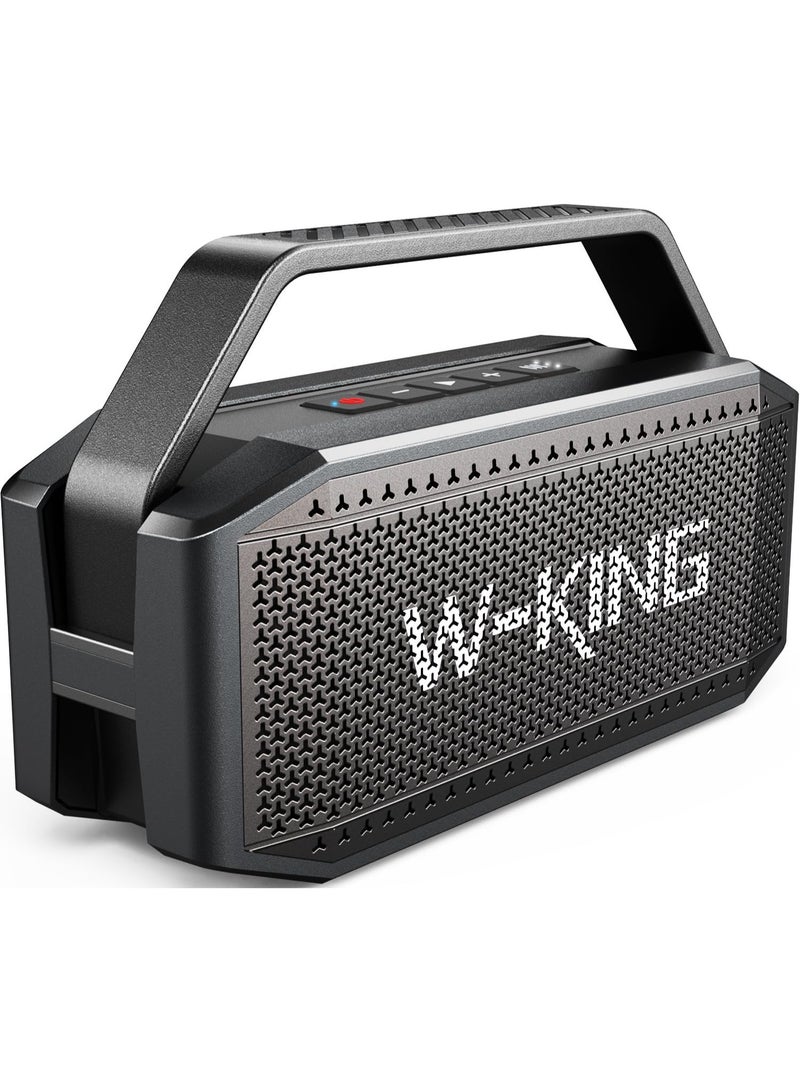 Bluetooth Speaker Wireless Portable, W-KING 80W PEAK Haut Parleur Bluetooth Loud with 2 Full-Range Drivers/Rich Bass,IPX6 Waterproof 2 Pairing/30H/U-Disk/TF/AUX/EQ, Party Boombox Outdoor Large Speaker
