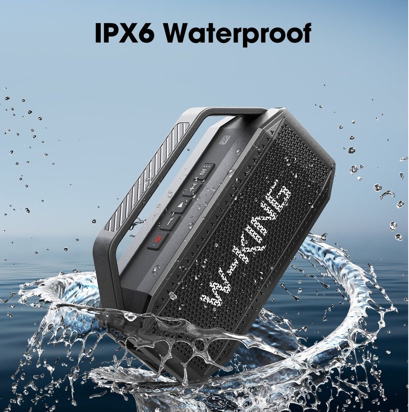 W-KING Loud Bluetooth Speaker, 100W Max IPX6 Portable Outdoor Speakers Bluetooth Wireless/60W Deep Bass Radiator/2 Subwoofer/2 Pairing/40H/TF/AUX/EQ, IPX6 Party Big Large Waterproof Speaker Boombox - Image 3