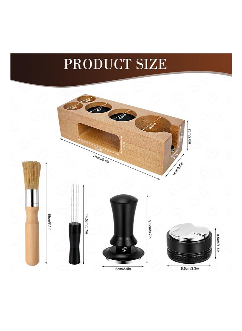 EZSOZO 5 Pack 51mmEspresso Tamper Set Espresso Accessories Kit， With 304 Stainless Steel Espresso Tamper Coffee Distributor，Espresso Stirrer， Espresso Tamping Station， Coffee Clean Brush， Espresso Tools for Coffee Bar - Image 2