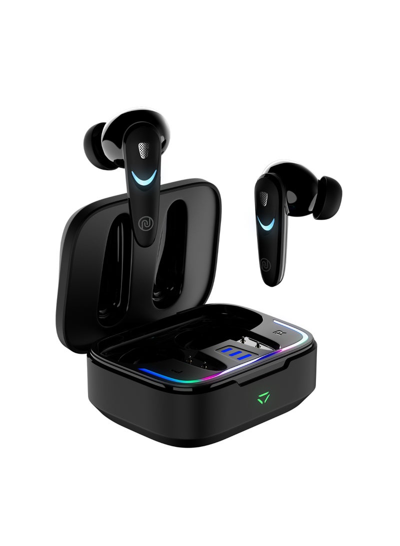 Noise Newly Launched Buds Combat X In-Ear Truly Wireless Gaming Earbuds with 40ms Low Latency, 60H of Playtime, Spatial Audio, RGB Lights,Instacharge(10 min=180 min),10mm Driver,BT v5.3 Stealth Black - Image 1