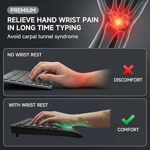 MIKUSO Large Print Computer Keyboard,High Contrast Big Letter Keyboard for Seniors Visually Impaired Low Vision,Laser Etched Non-Fade Keys,Wired USB Full Size with Wrist Rest for Windows（No Backlit） - Image 4