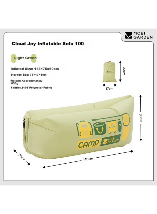 Mobigarden Yunyue Inflatable Sofa, Outdoor Camping Music Festival Lazy Air Cushion Bed, Nx24690005, Light Grass Gree - Image 1