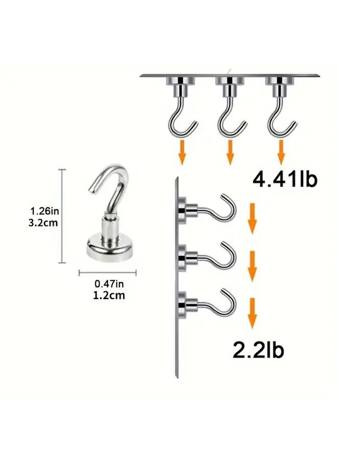 Heavy Duty Magnetic Hooks Silvery Color for Travel Kitchen Office Storage - Image 4