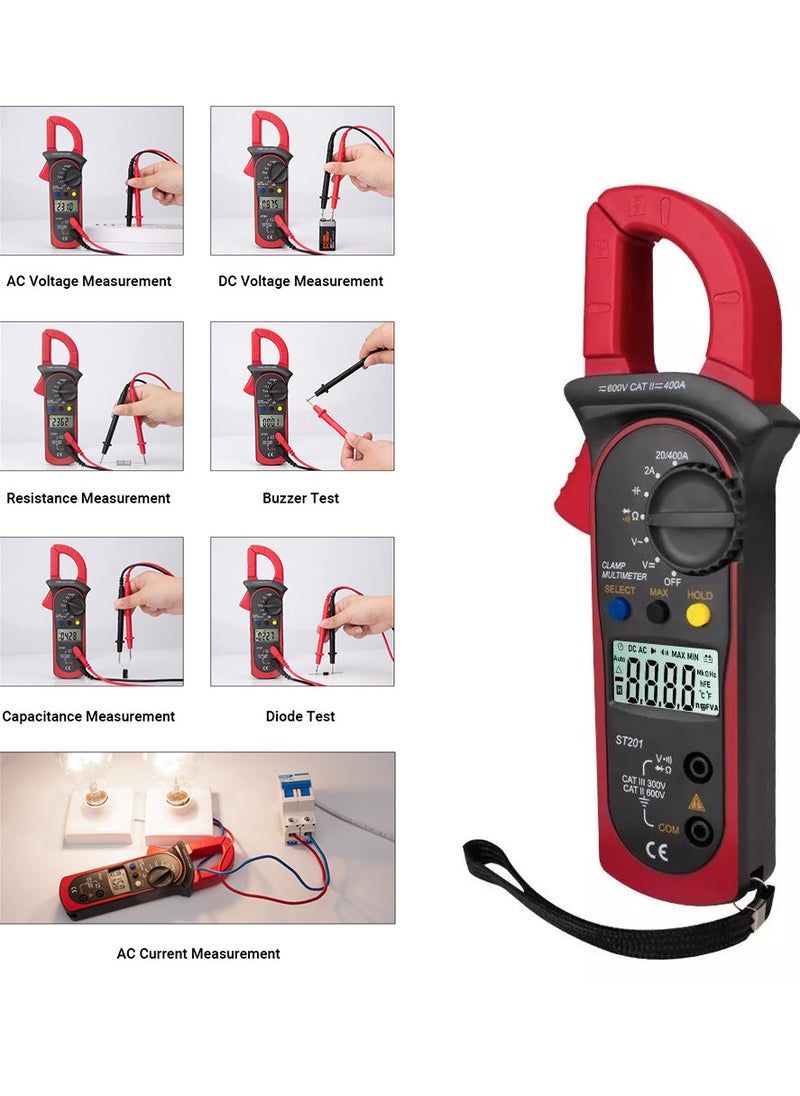 ANENG ST201 Digital Clamp Multimeter 4000 Counts Clamp Ammeters Transistor Capacitor Tester Power Test Automotive AC / DC Voltage Current Tester  - Image 4