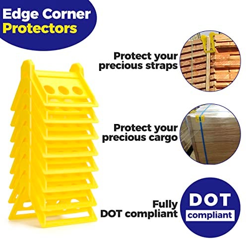 Storage Standard 24 Pack Edge Corner Protector With Carrying Case for Flatbed Cargo Load Truck Shipping - 4'' x 6'' Winch Ratchet Straps Plastic Protectors - Image 5