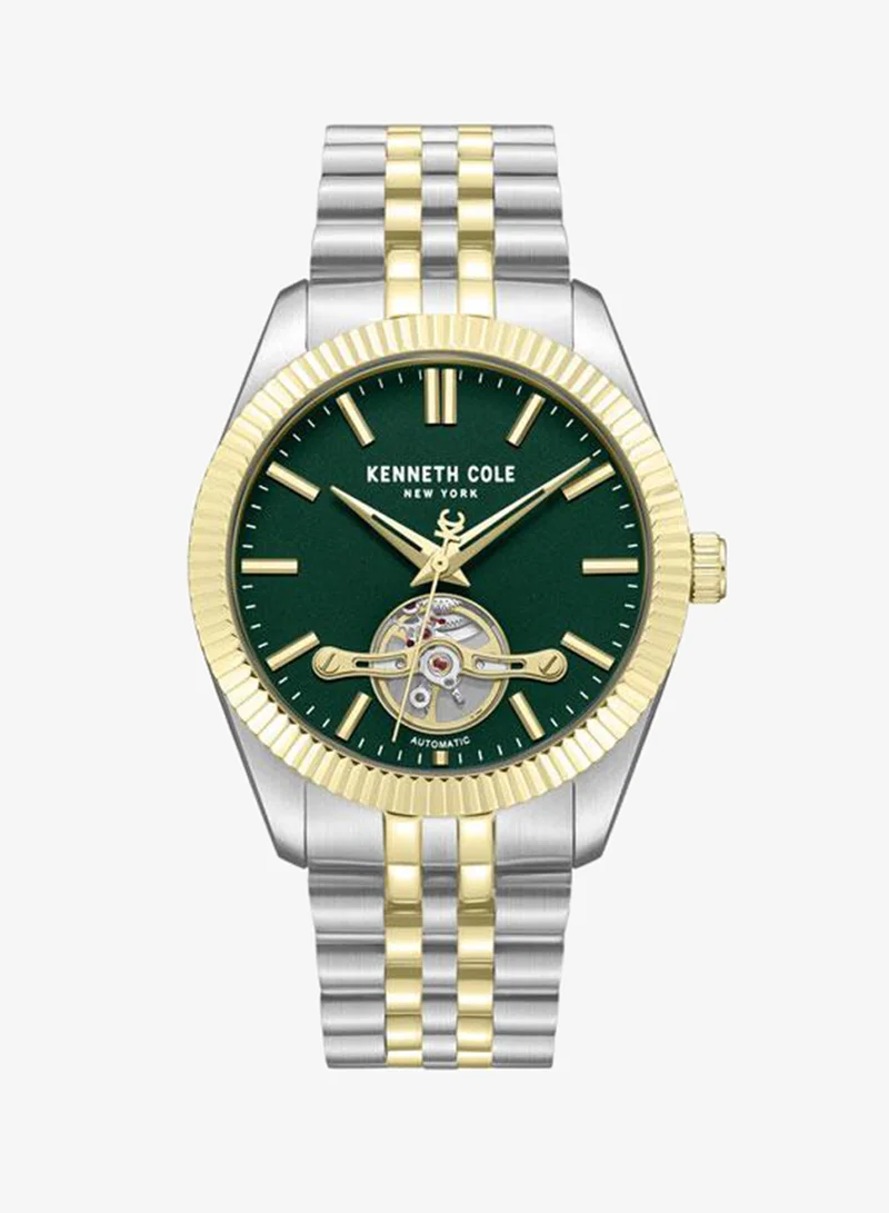 Kenneth Cole New York Bryant Park Men's 43mm Automatic Watch with Green Dial & Two-tone Stainless Steel Bracelet
