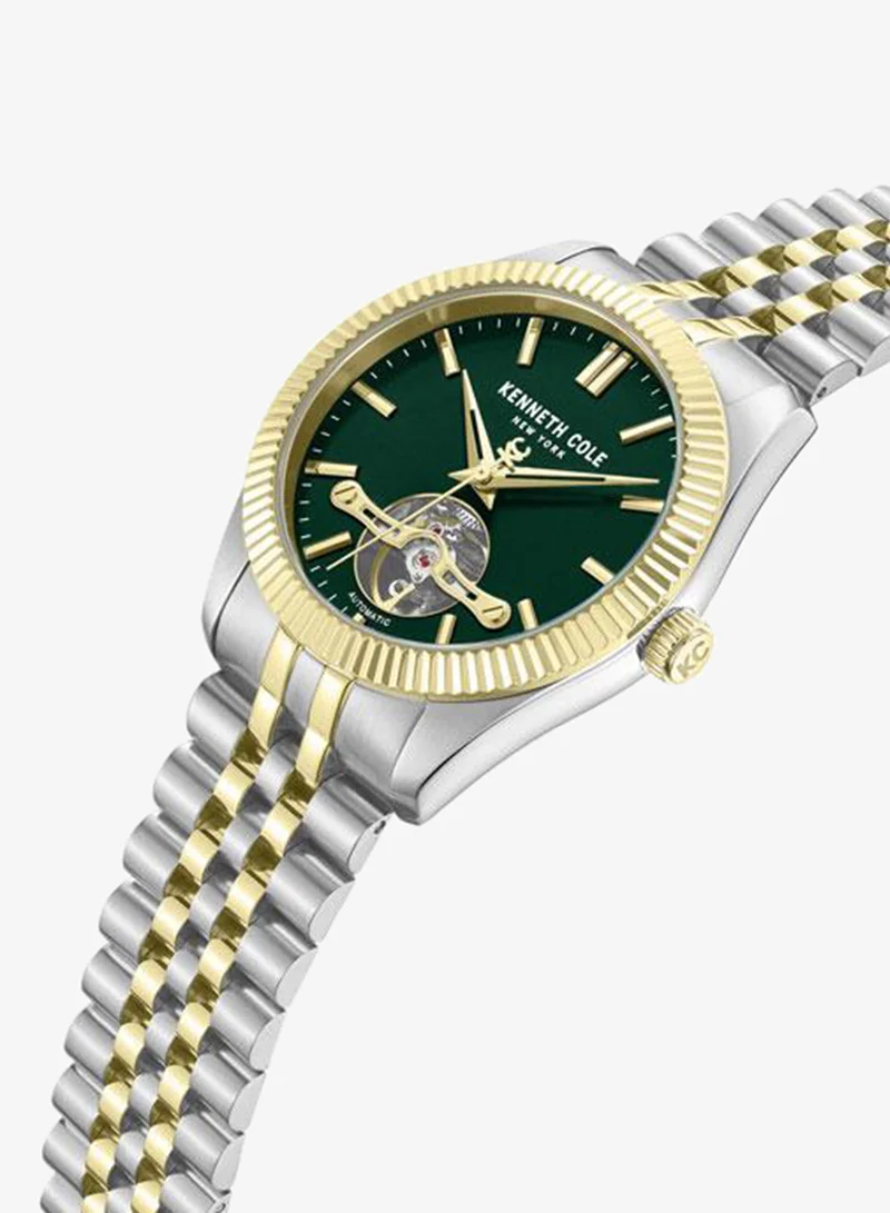 Kenneth Cole New York Bryant Park Men's 43mm Automatic Watch with Green Dial & Two-tone Stainless Steel Bracelet