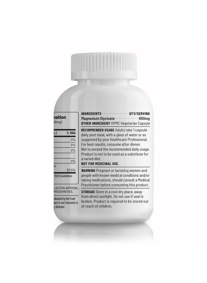 Unived High Absorption Magnesium Glycinate - 650mg - 22% Elemental Magnesium (120 Capsules)