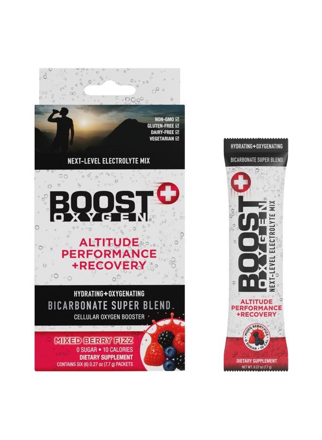 BOOST OXYGEN Next-Level Hydration Packet | Electrolyte & Bicarbonate Super Blend | Supports Healthy Circulation for Hydration, Oxygenation, Occasional Fatigue & Recovery | Mixed Berry (6 Pack) - Image 1