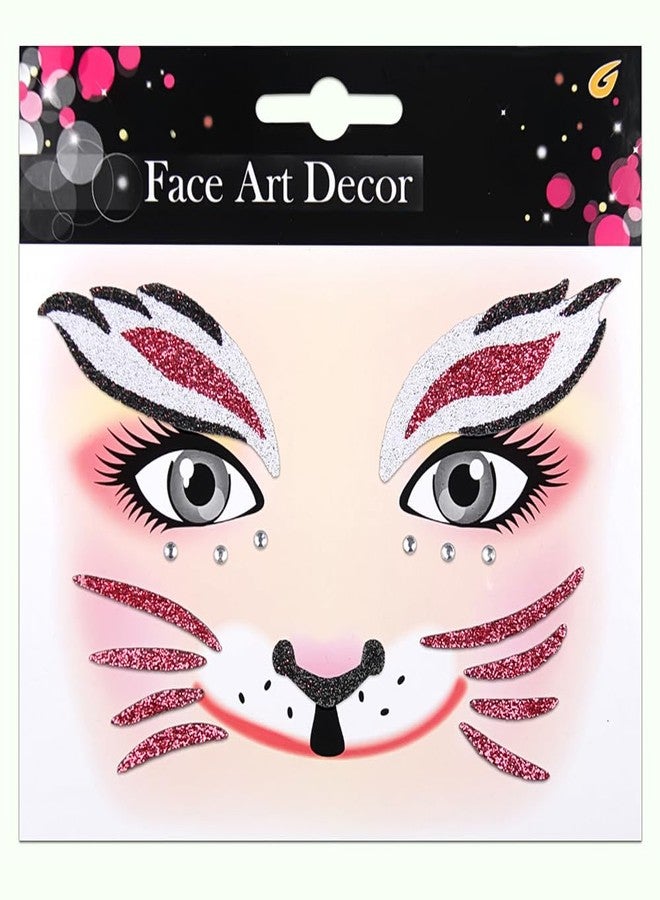 Jacnkb Easter Bunny Face Gems Face Jewels Stickers Cute Rabbit Self Adhesive Eye Body Face Nail Hair Crystal Rhinestones for Makeup Festival Glitter Face Art Decor 2Sheet (bunny1) - Image 1