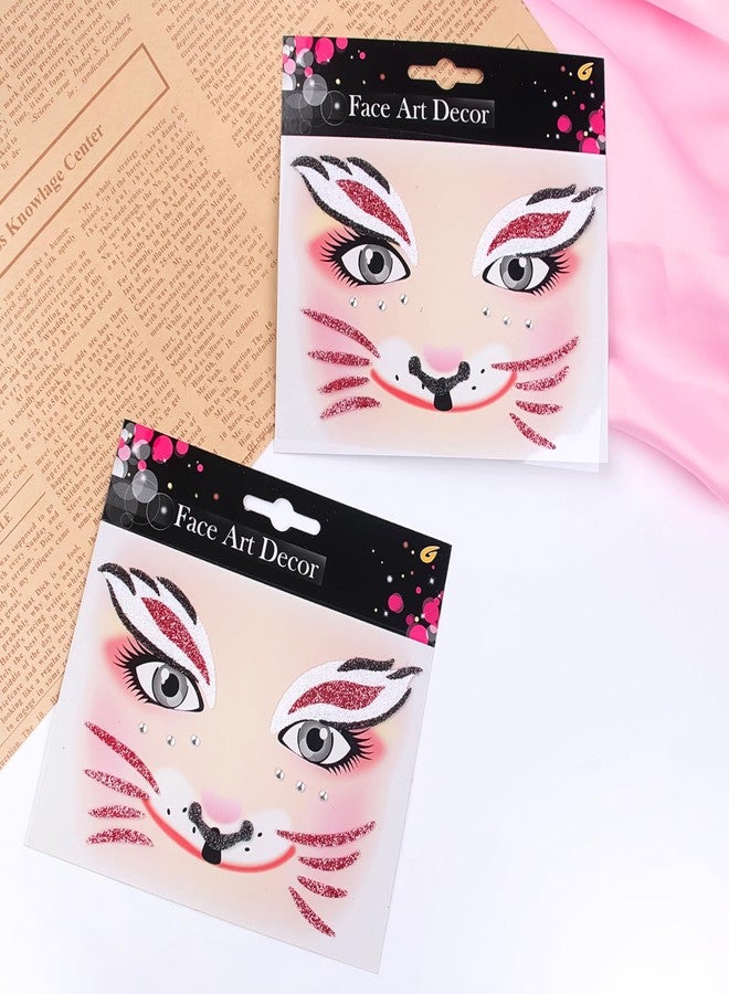 Jacnkb Easter Bunny Face Gems Face Jewels Stickers Cute Rabbit Self Adhesive Eye Body Face Nail Hair Crystal Rhinestones for Makeup Festival Glitter Face Art Decor 2Sheet (bunny1) - Image 4