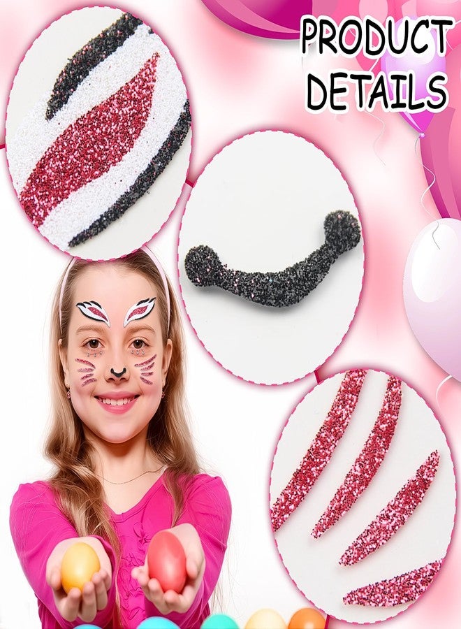 Jacnkb Easter Bunny Face Gems Face Jewels Stickers Cute Rabbit Self Adhesive Eye Body Face Nail Hair Crystal Rhinestones for Makeup Festival Glitter Face Art Decor 2Sheet (bunny1) - Image 3