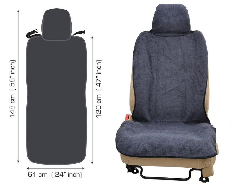 BDK UltraFit Waterproof Towel Seat Covers for Cars - 1 Piece Washable Cloth Car Seat Cover Towels Front Seats - Sweat Seats Protector for Gym, Swimming, Surfing, Running - Universal Fit for Most Cars - Image 4
