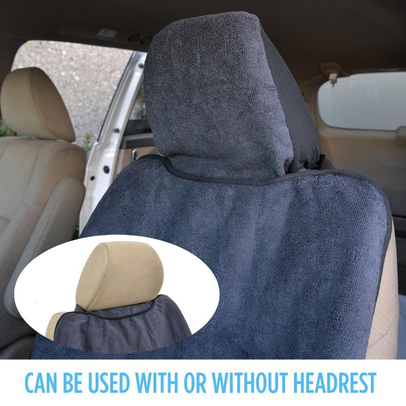 BDK UltraFit Waterproof Towel Seat Covers for Cars - 1 Piece Washable Cloth Car Seat Cover Towels Front Seats - Sweat Seats Protector for Gym, Swimming, Surfing, Running - Universal Fit for Most Cars - Image 3