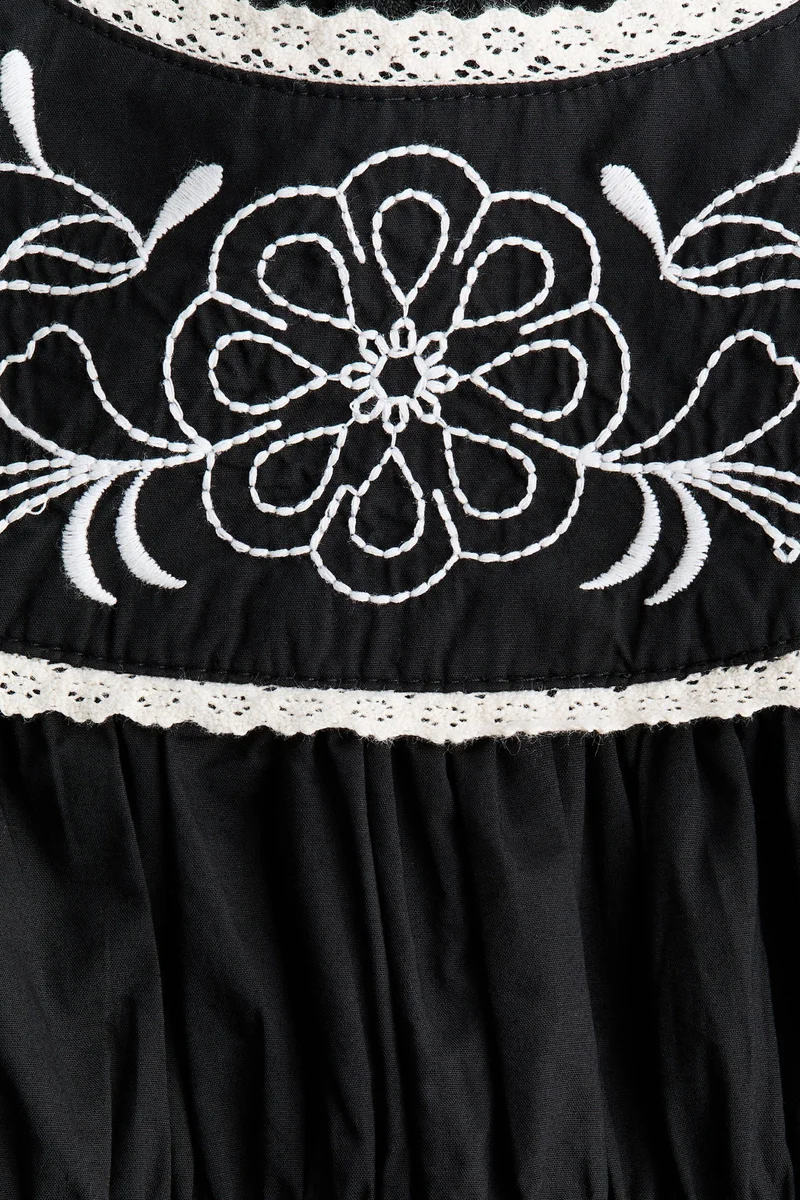 H&M  Embroidered poplin dress for Women | Best Price UAE