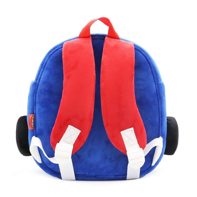 Plush Kids Backpack, Police Car Vehicle Design, Soft Lightweight School Bag for Toddlers and Preschool Kids - Image 3